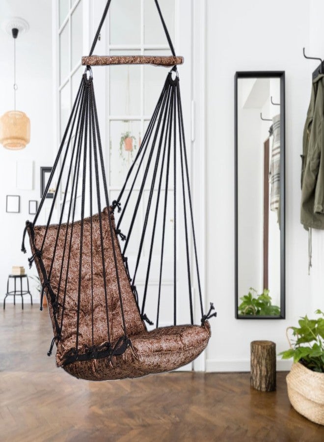 Patiofy Hammock Swing | Hanging Swing for Kids | Jhula | Suitable for Indoor and Outdoor | Weight Capacity 10-15 Kg | Portable | Age Group 8-15 Years (BrownTexture) - Image 1